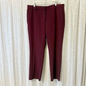 Ann Taylor Sophia Straight Leg Pant 12 Burgundy Red